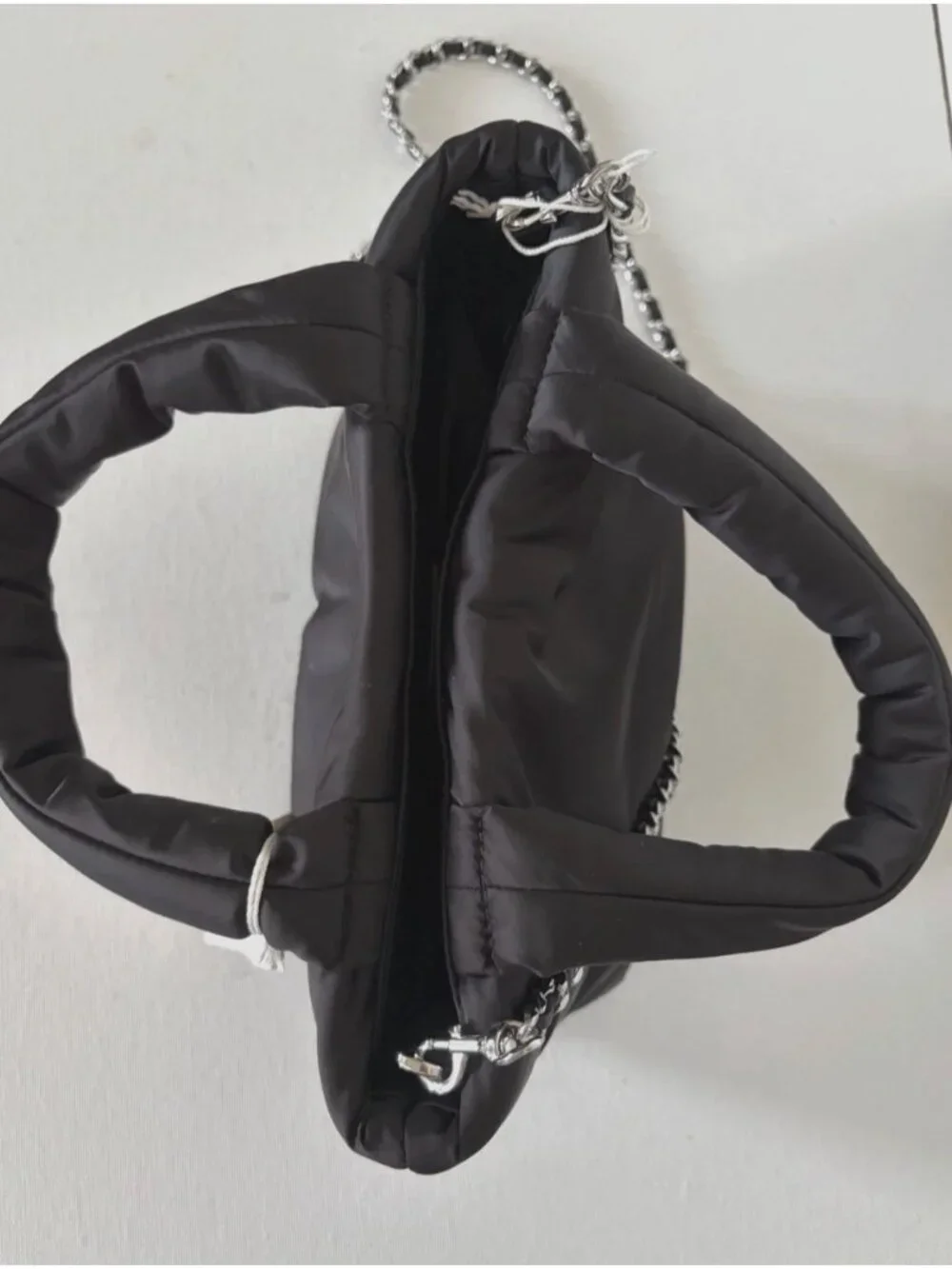 New Tory Burch Britten Nylon Puffy Mini Tote Black